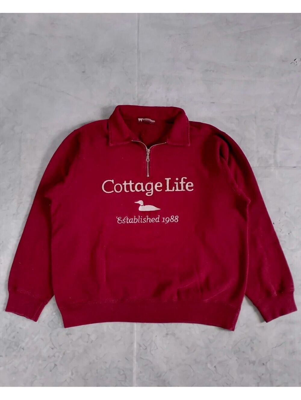 Made in Canada Vintage Cottage Life Loon Red Hoodie Heated Rivalry, Size M